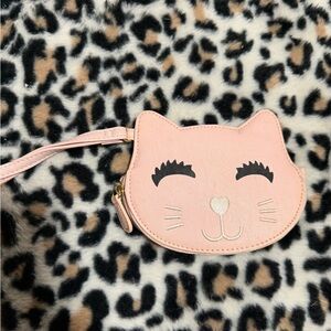 Betsey Johnson Pink Cat Face Wristlet